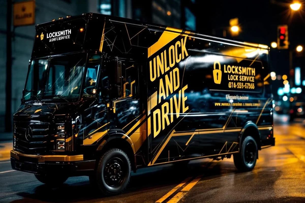 Unlock and Drive locksmith service van — professional branded vehicle